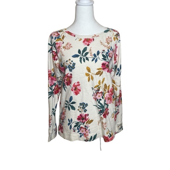 Loft Women's Floral Sweatshirt Small 100% Cotton Flower Garden Cottagecore - Picture 2 of 10